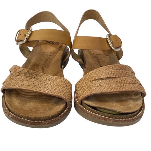 Eurosoft by Sofft Leary Wedge Sandals Size 6.5 Womens Brown Leather Open Toe - Picture 4 of 10